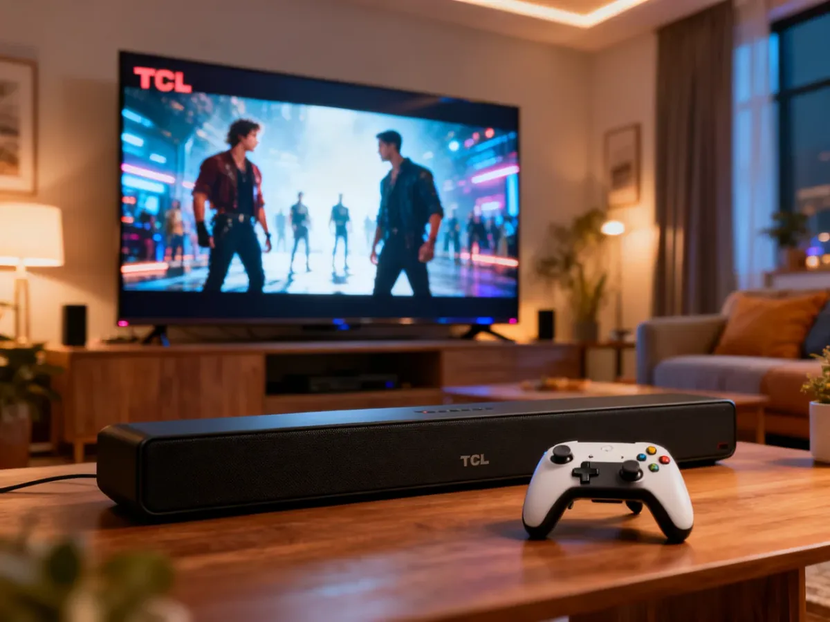 Telewizor TCL w domowym centrum rozrywki
