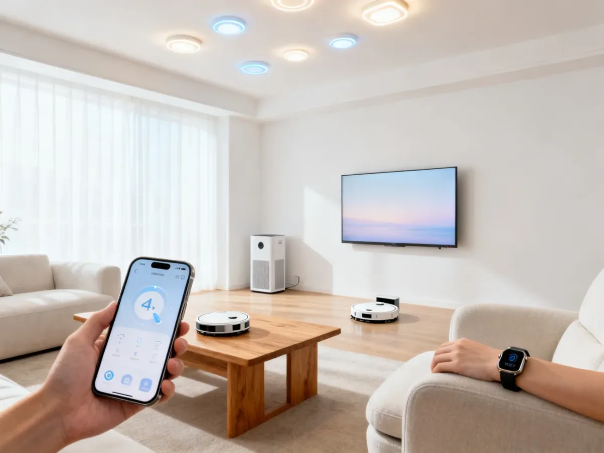 Ekosystem inteligentnego domu Xiaomi z telefonem, robotem sprzątającym i urządzeniami IoT