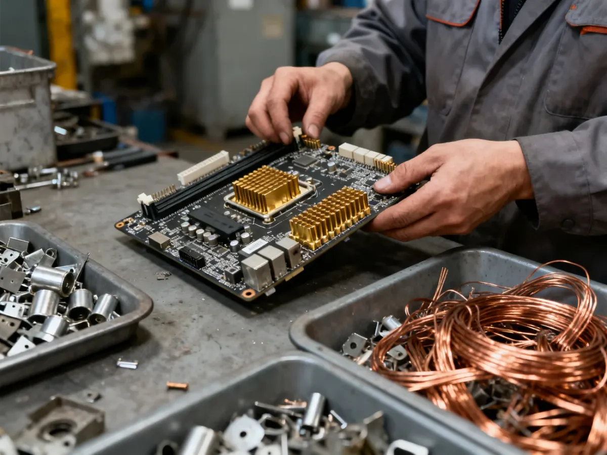 Sortowanie podzespołów elektronicznych i oddzielanie wartościowych frakcji