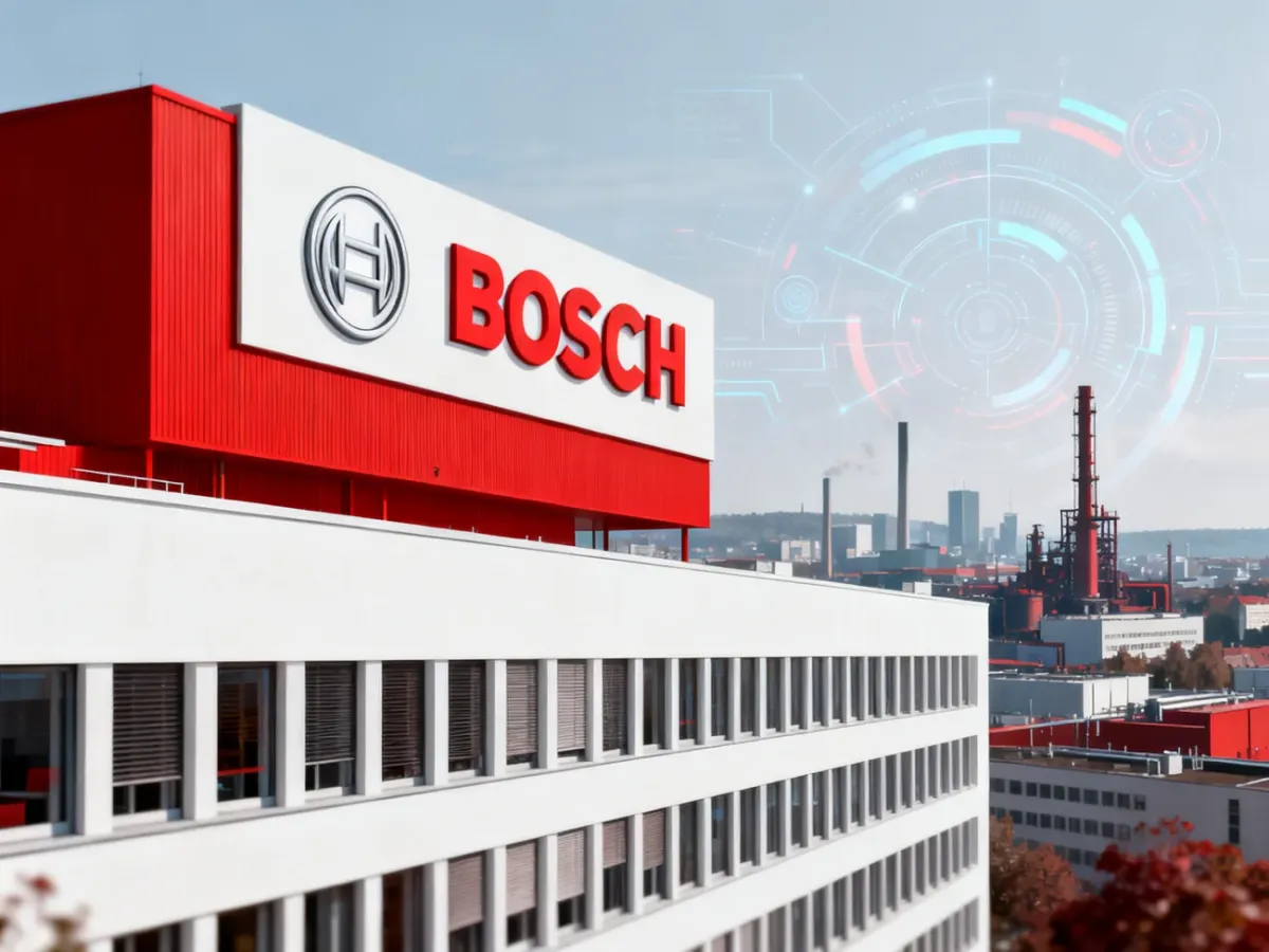 Siedziba koncernu Bosch w Stuttgarcie na tle nowoczesnej infrastruktury