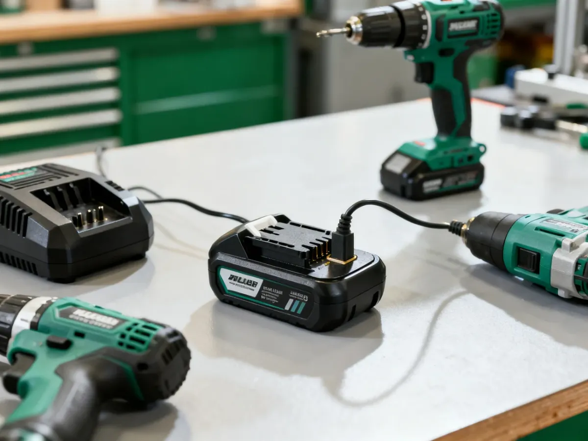 Wspólny akumulator zasilający różne elektronarzędzia w warsztacie