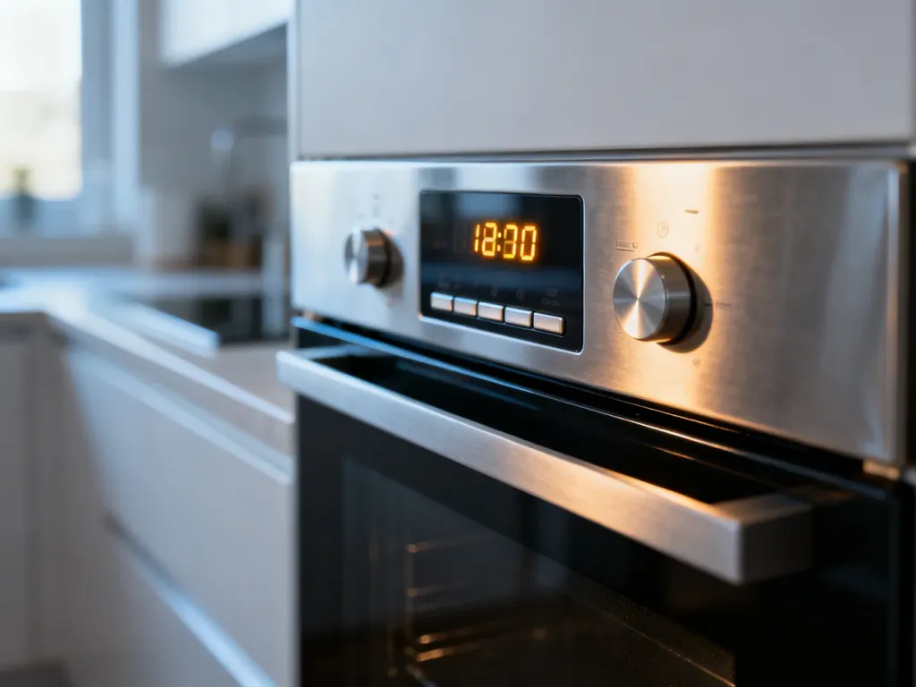 Panel sterowania piekarnika Electrolux z migającym wyświetlaczem cyfrowym, wskazującym tryb ustawiania godziny.